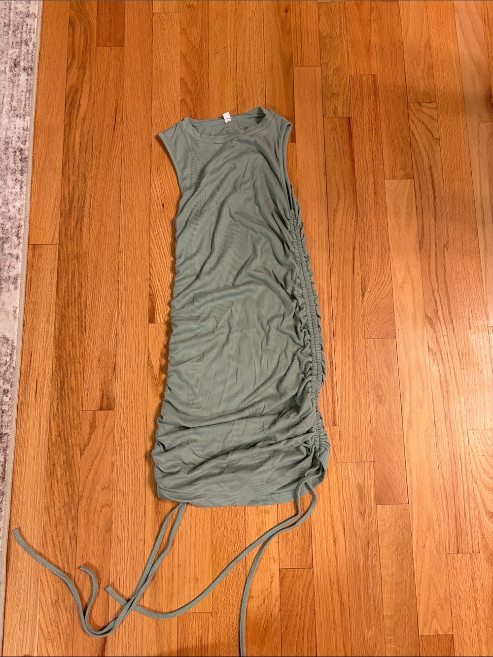 Amazon Sleeveless Ruched Midi Dress - Sage Green